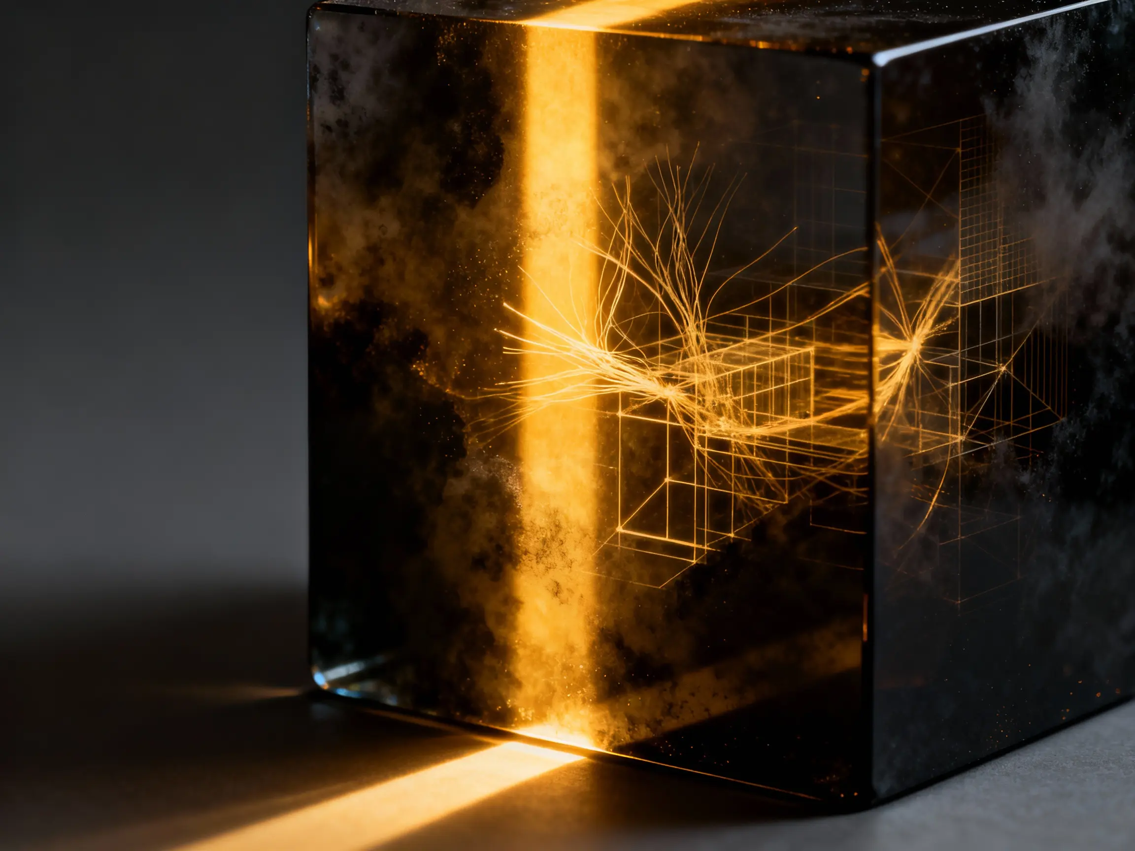 Escaneo láser de alta precisión analizando una estructura de datos, representando el diagnóstico estratégico profundo para identificar el máximo ROI en IA.